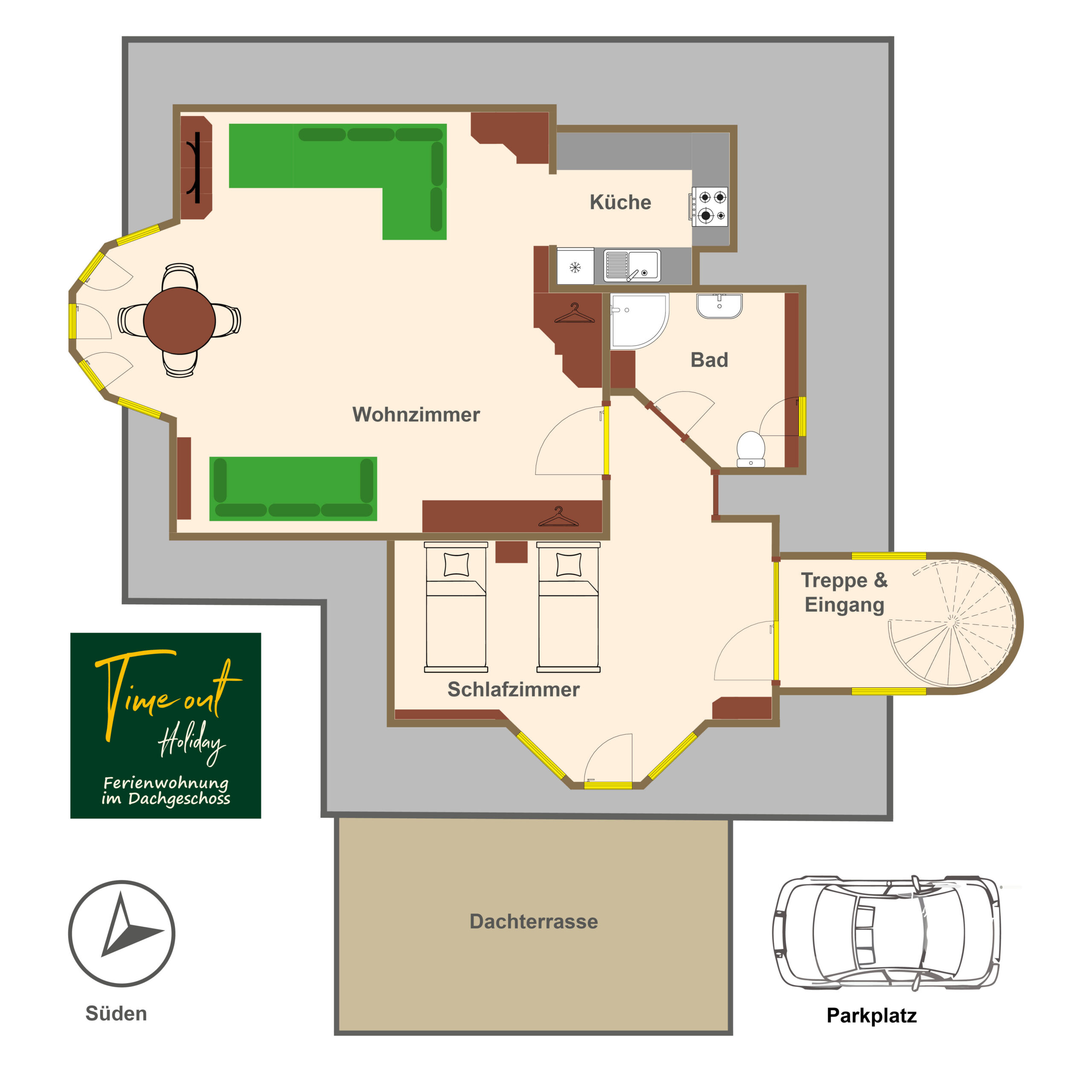 Grundriss vom Timeout Apartment